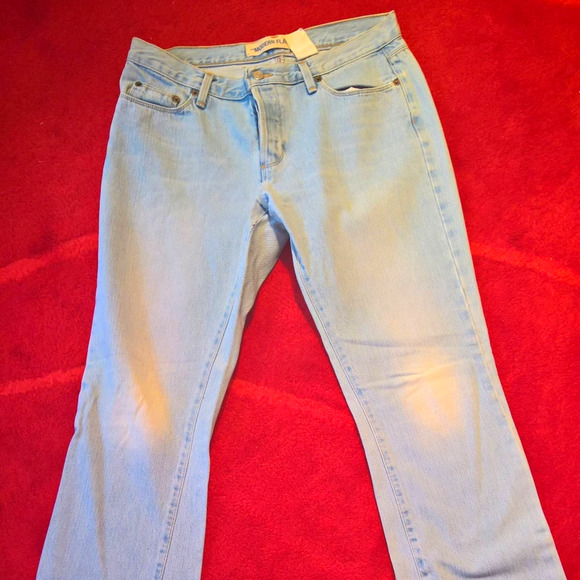 Vtg GAP Modern Flare Button Fly Light wash Jeans made in USA - Picture 1 of 6